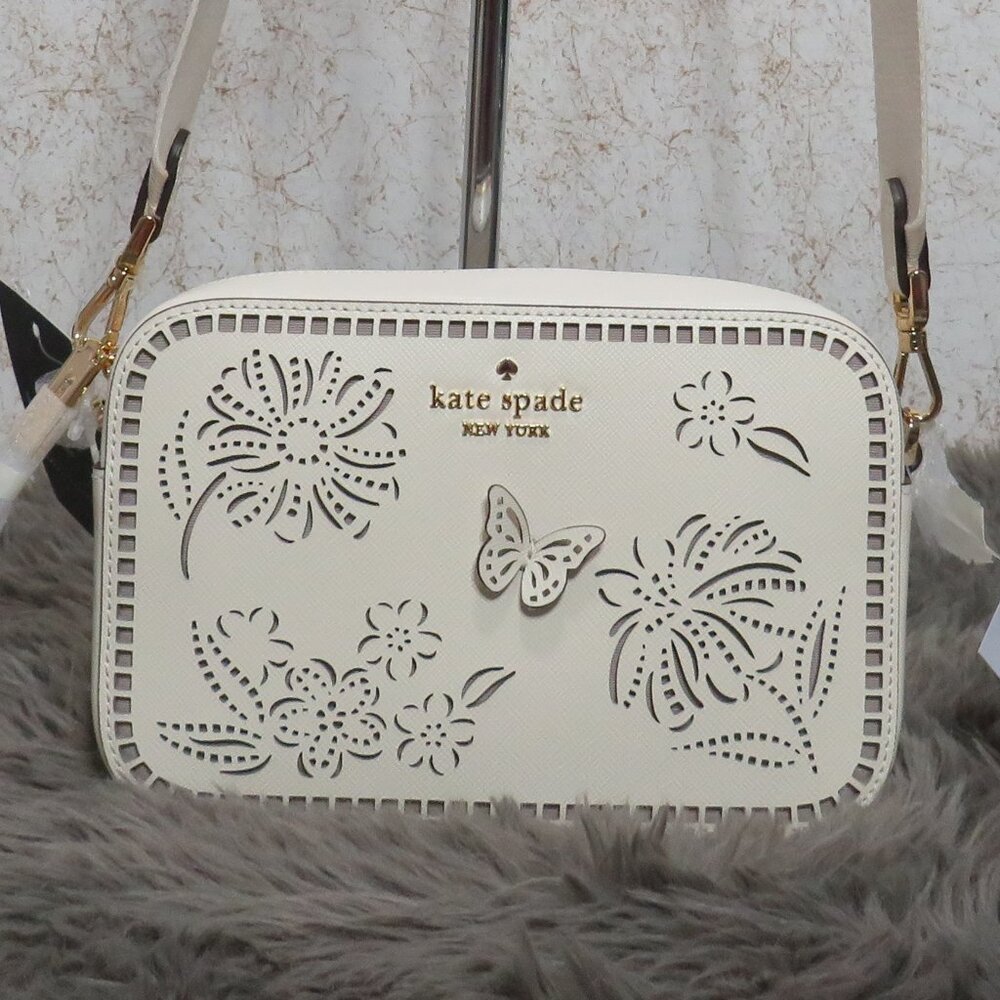 Kate Spade Madison Perforated Mini Camera Bag (Meringue)